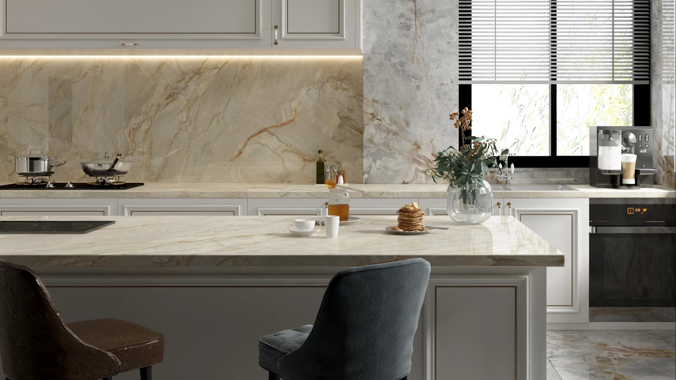 Marble vanity close-up